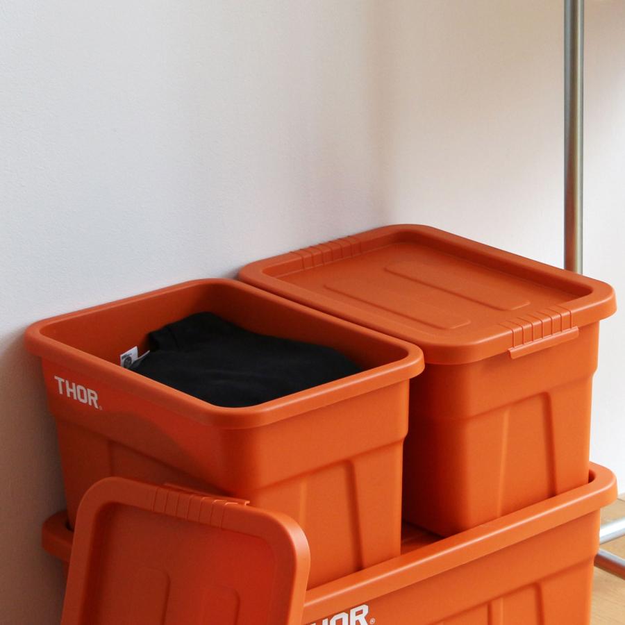 THOR フタ付きコンテナボックス 2個セット THOR コンテナ 収納ボックス フタ付き ソー スタッキング 屋内