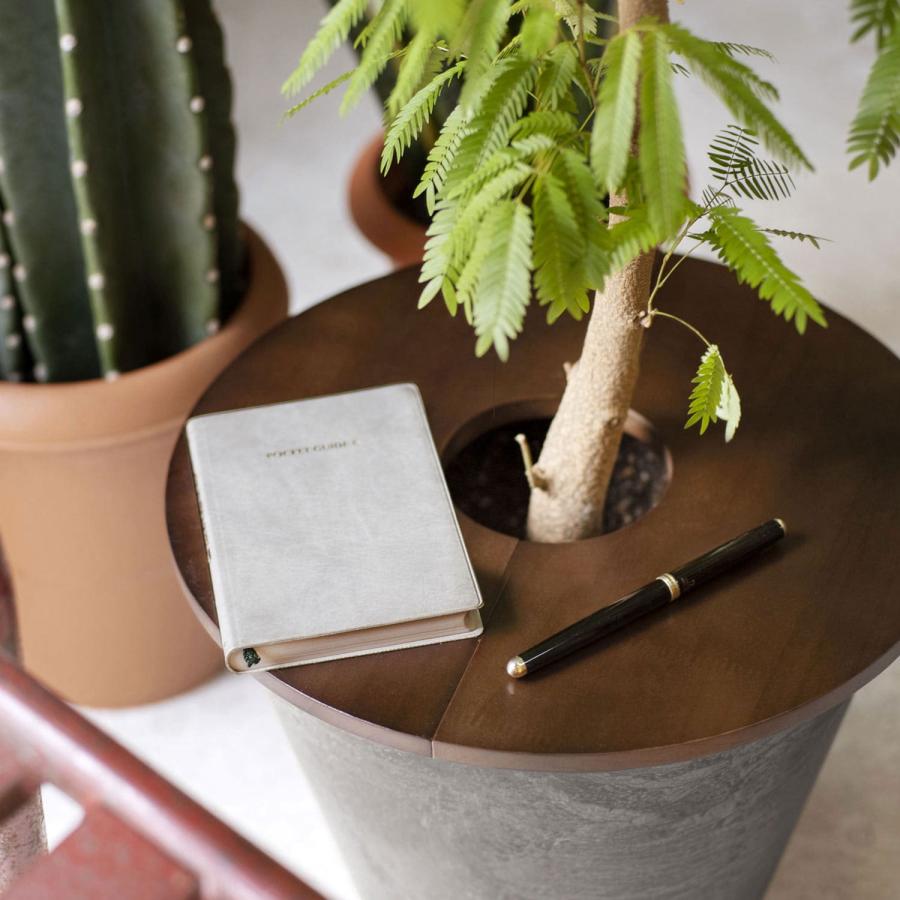 amabro（アマブロ） プランターカバー amabro WOOD CIRCLE TRAY ウッド