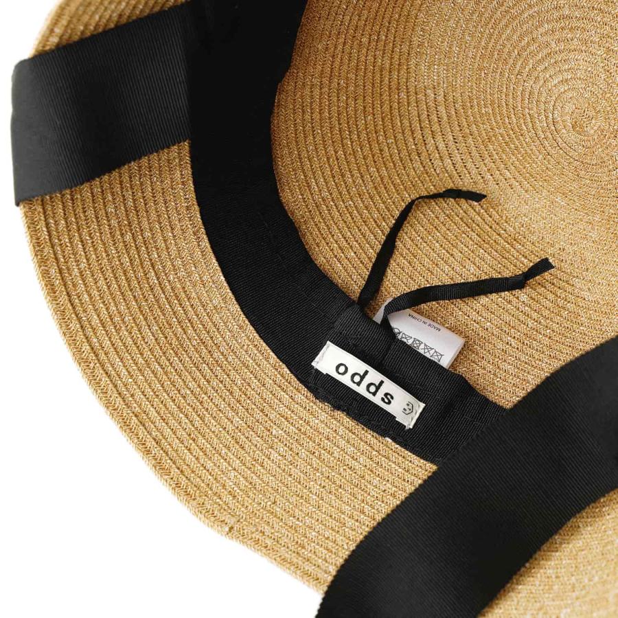 バケットハット odds RIBBON CONO HAT リボンコノハット 麦わら帽子 リボン ハット od241-0409 レディース 無地 夏 紫外線 日焼け サイズ調整 母の日 プレゼント | Odds | 06