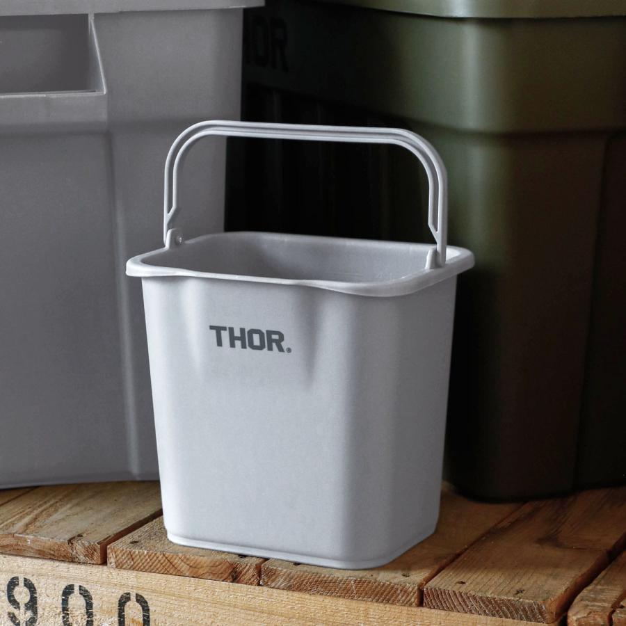 角型 バケツ THOR ソー Quadrate Bucket DC クアッドレイトバケツ DC 4.7L バケツ 四角  目盛り 掃除 収納 ゴミ箱 ごみ箱 取手付き ハンドル付き 洗車 | THOR | 14