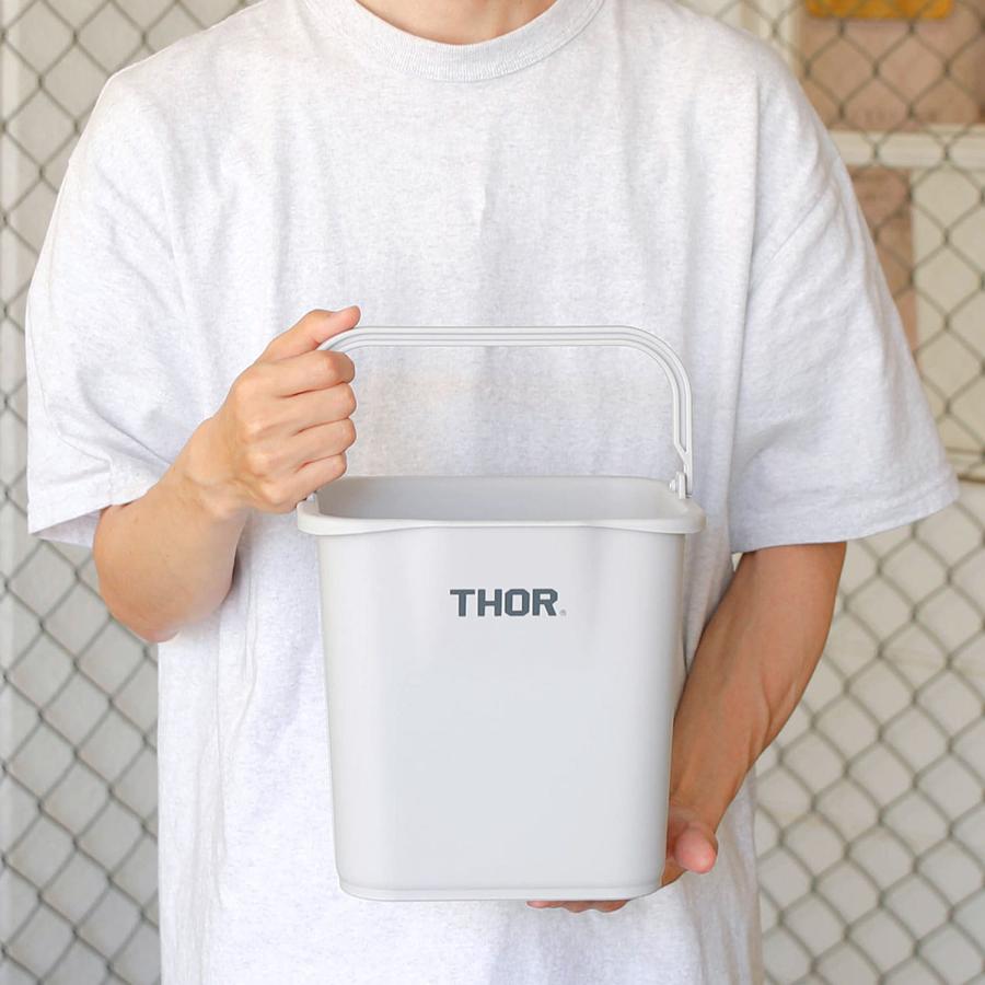角型 バケツ THOR ソー Quadrate Bucket DC クアッドレイトバケツ DC 4.7L バケツ 四角  目盛り 掃除 収納 ゴミ箱 ごみ箱 取手付き ハンドル付き 洗車 | THOR | 10