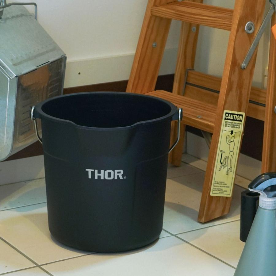 丸型 バケツ THOR ソー Round Bucket DC ラウンドバケツ DC 10L  ばけつ 掃除 目盛り 収納 取手付き ハンドル付き 洗車 ゴミ箱 ごみ箱 アウトドア | THOR | 13