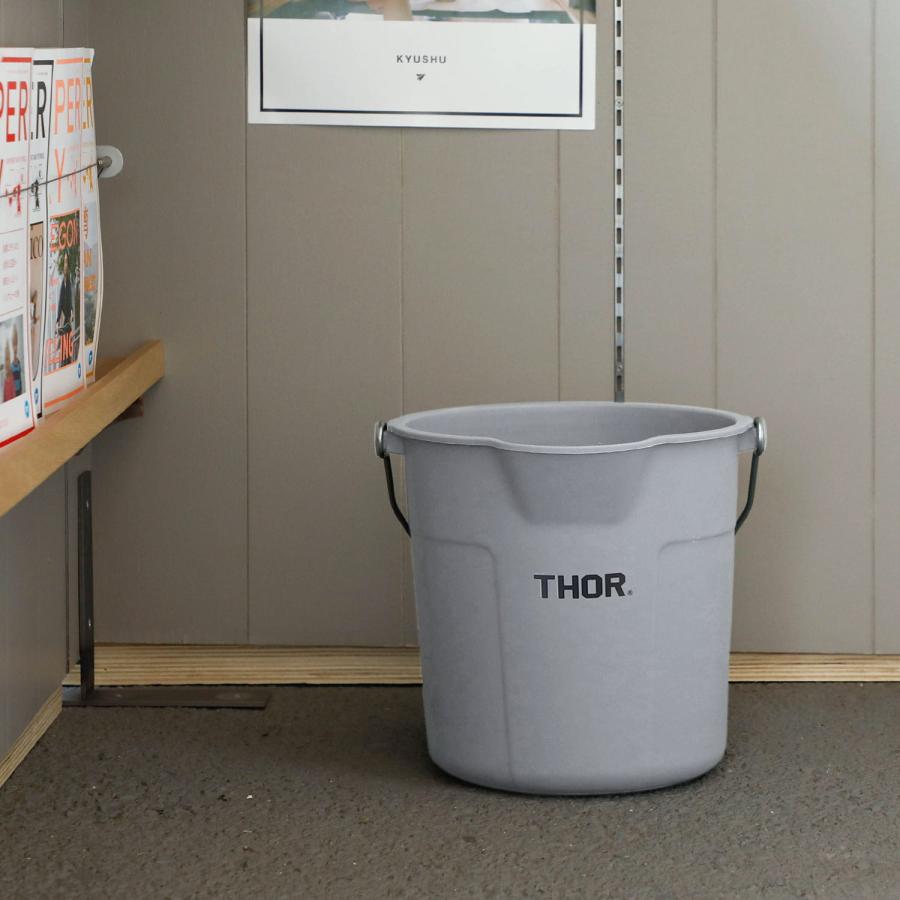 丸型 バケツ THOR ソー Round Bucket DC ラウンドバケツ DC 10L  ばけつ 掃除 目盛り 収納 取手付き ハンドル付き 洗車 ゴミ箱 ごみ箱 アウトドア | THOR | 14