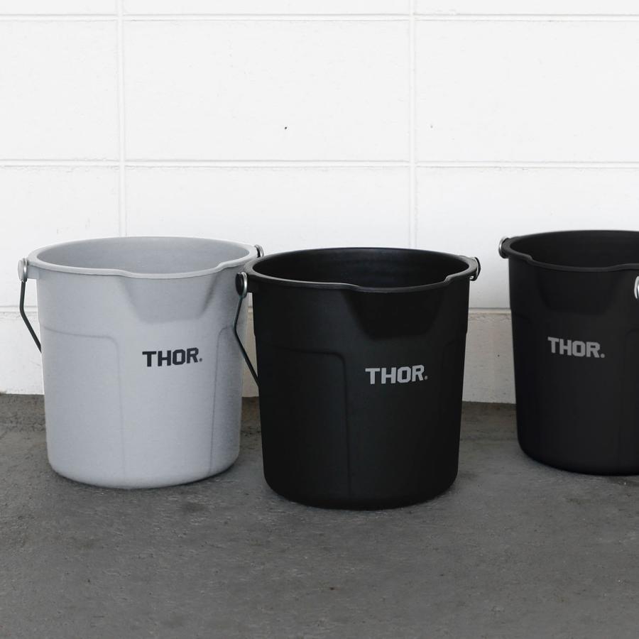 丸型 バケツ THOR ソー Round Bucket DC ラウンドバケツ DC 10L  ばけつ 掃除 目盛り 収納 取手付き ハンドル付き 洗車 ゴミ箱 ごみ箱 アウトドア | THOR | 15