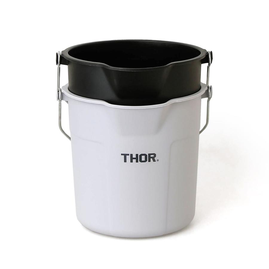 丸型 バケツ THOR ソー Round Bucket DC ラウンドバケツ DC 10L  ばけつ 掃除 目盛り 収納 取手付き ハンドル付き 洗車 ゴミ箱 ごみ箱 アウトドア | THOR | 08