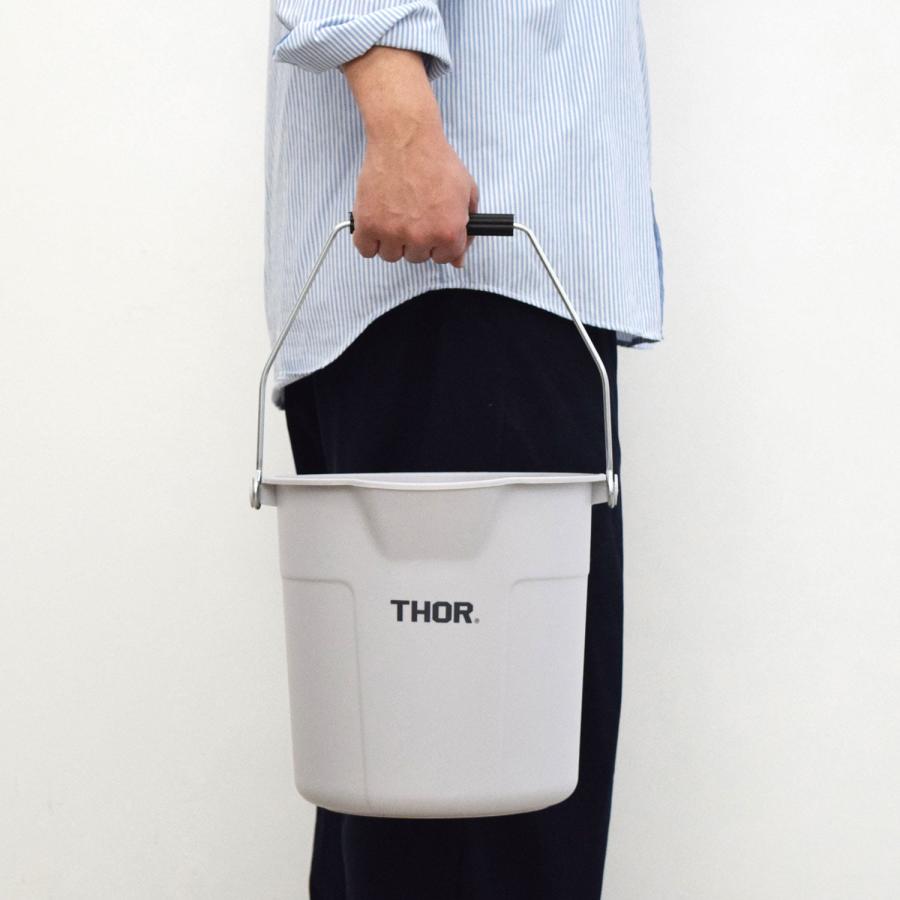 丸型 バケツ THOR ソー Round Bucket DC ラウンドバケツ DC 10L  ばけつ 掃除 目盛り 収納 取手付き ハンドル付き 洗車 ゴミ箱 ごみ箱 アウトドア | THOR | 09