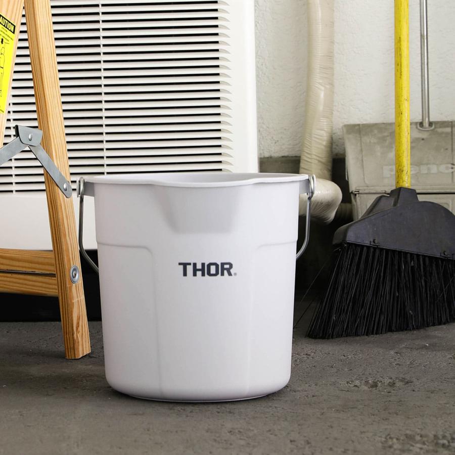 丸型 バケツ THOR ソー Round Bucket DC ラウンドバケツ DC 10L  ばけつ 掃除 目盛り 収納 取手付き ハンドル付き 洗車 ゴミ箱 ごみ箱 アウトドア | THOR | 10