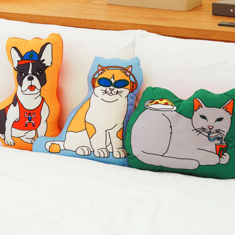 クッション THE ENJOY C&D CLUB Cushion エンジョイ C&D クラブ クッション 猫 ネコ ねこ 犬 イヌ いぬ 動物 イラスト MIDORI KOMATSU | DETAIL