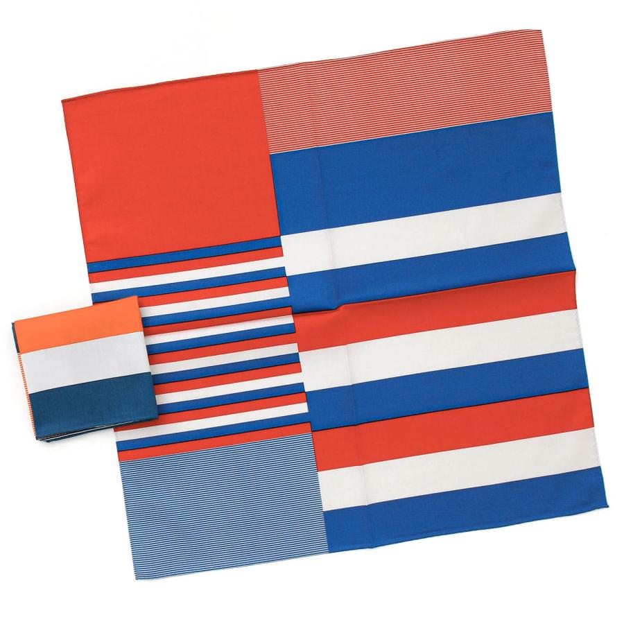 ハンカチ レディース メンズ H TOKYO トリコロールボーダーハンカチ 綿 大判 お弁当包み ランチョンマット 日本製 国旗 国 フランス トリコロール ボーダー | H.TOKYO | 07
