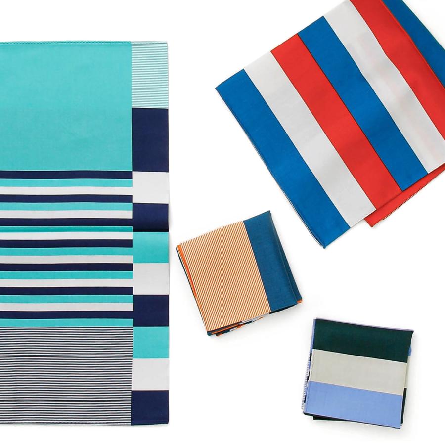 ハンカチ レディース メンズ H TOKYO トリコロールボーダーハンカチ 綿 大判 お弁当包み ランチョンマット 日本製 国旗 国 フランス トリコロール ボーダー | H.TOKYO | 08