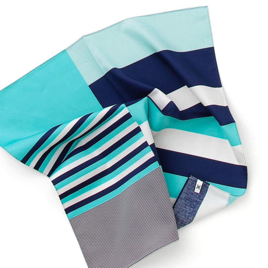 ハンカチ レディース メンズ H TOKYO トリコロールボーダーハンカチ 綿 大判 お弁当包み ランチョンマット 日本製 国旗 国 フランス トリコロール ボーダー | H.TOKYO | 09