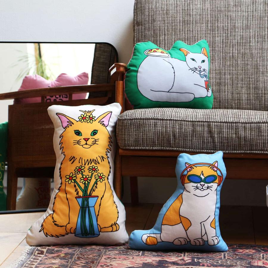 クッション THE ENJOY C&D CLUB Cushion エンジョイ C&D クラブ クッション 猫 ネコ ねこ 犬 イヌ いぬ 動物 イラスト MIDORI KOMATSU | DETAIL | 18