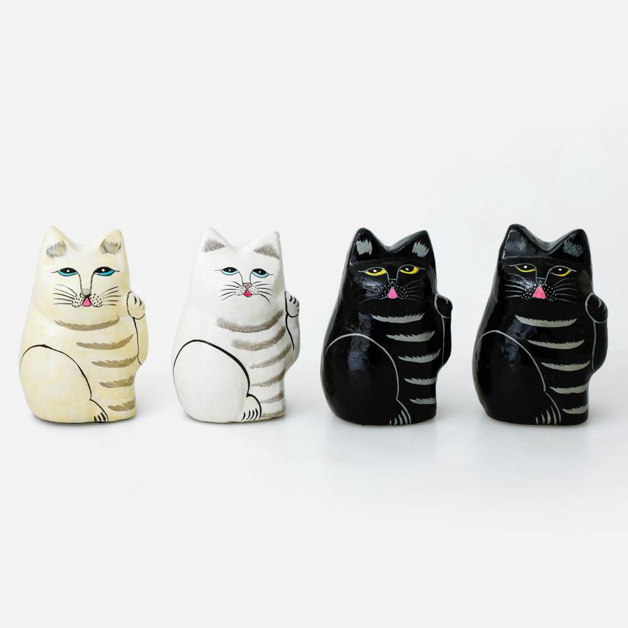 amabro（アマブロ） 招き猫 インドの招き猫 PAPER MACHE CAT DOLL 置物