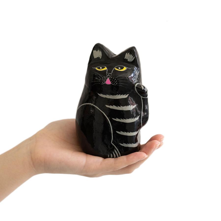 amabro（アマブロ） 招き猫 インドの招き猫 PAPER MACHE CAT DOLL 置物