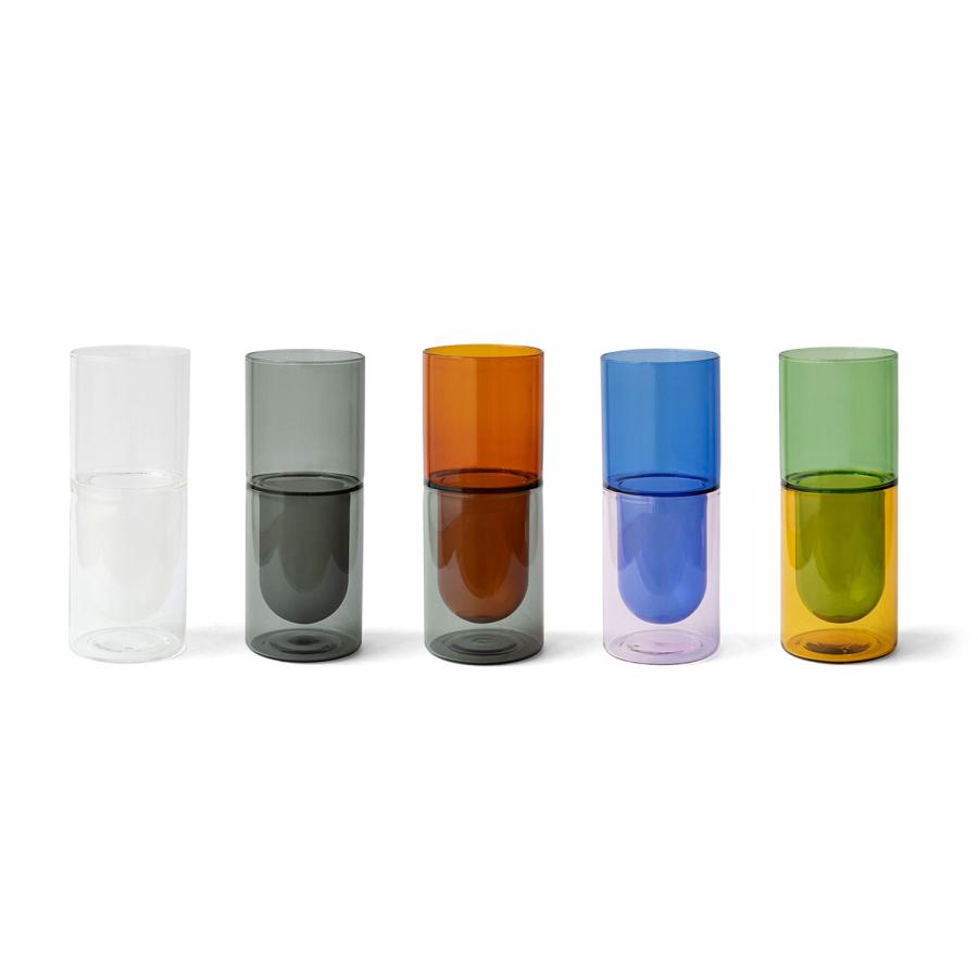 花瓶 amabro アマブロ TWOTONE DW VASE ツートーン ダブルウォール ベース（S） フラワーベース 花器 一輪挿し ガラス 円柱 おしゃれ シンプル 透明 新生活 | amabro | 08