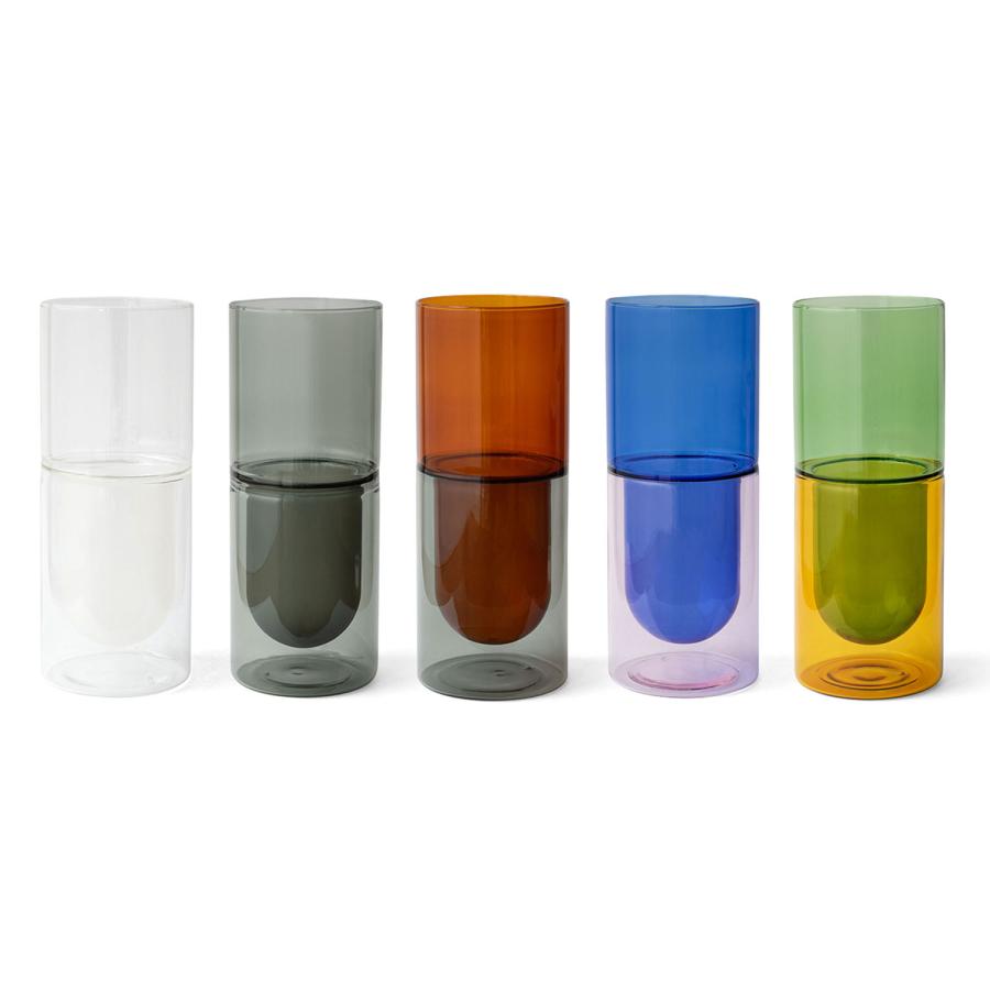 花瓶 amabro アマブロ TWOTONE DW VASE ツートーン ダブルウォール ベース（L） フラワーベース 花器 一輪挿し ガラス 円柱 大きい おしゃれ シンプル 枝物 透明 | amabro | 08