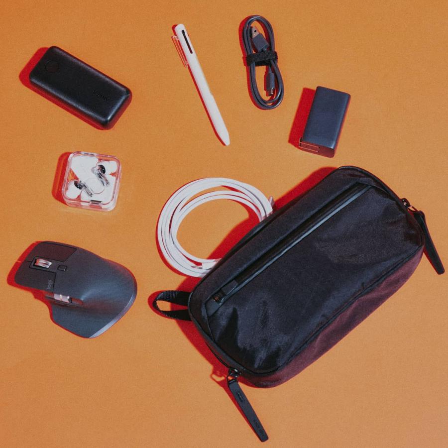 ガジェットポーチ Aer エアー Slim Pouch 2 X-PAC スリムポーチ2 エックスパック トラベル ポーチ メンズ ブラック 旅行 ケーブル収納 小さい 仕分け ポケット | Aer | 12