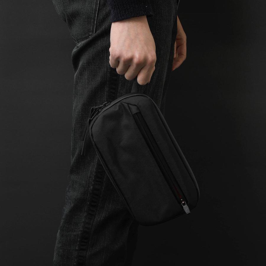ガジェットポーチ Aer エアー Slim Pouch 2 X-PAC スリムポーチ2 エックスパック トラベル ポーチ メンズ ブラック 旅行 ケーブル収納 小さい 仕分け ポケット | Aer | 16