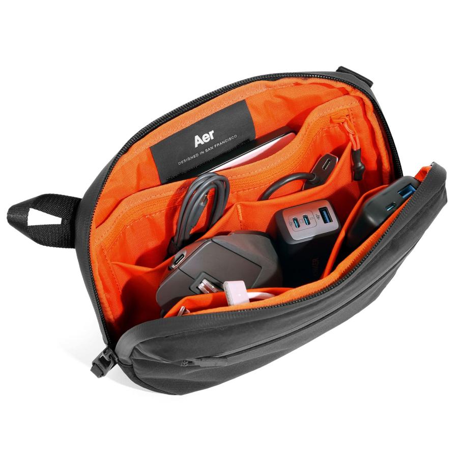 ガジェットポーチ Aer エアー Slim Pouch 2 X-PAC スリムポーチ2 エックスパック トラベル ポーチ メンズ ブラック 旅行 ケーブル収納 小さい 仕分け ポケット | Aer | 06