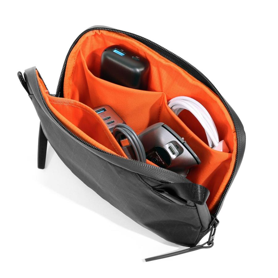 ガジェットポーチ Aer エアー Slim Pouch 2 X-PAC スリムポーチ2 エックスパック トラベル ポーチ メンズ ブラック 旅行 ケーブル収納 小さい 仕分け ポケット | Aer | 07