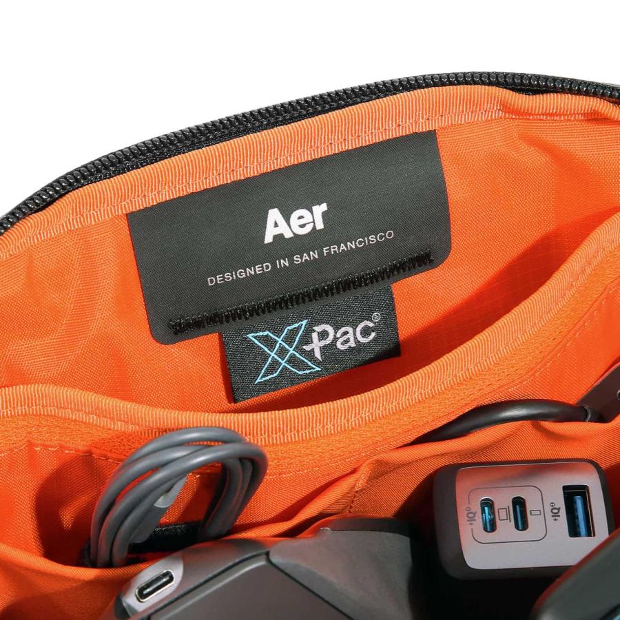 ガジェットポーチ Aer エアー Slim Pouch 2 X-PAC スリムポーチ2 エックスパック トラベル ポーチ メンズ ブラック 旅行 ケーブル収納 小さい 仕分け ポケット | Aer | 09