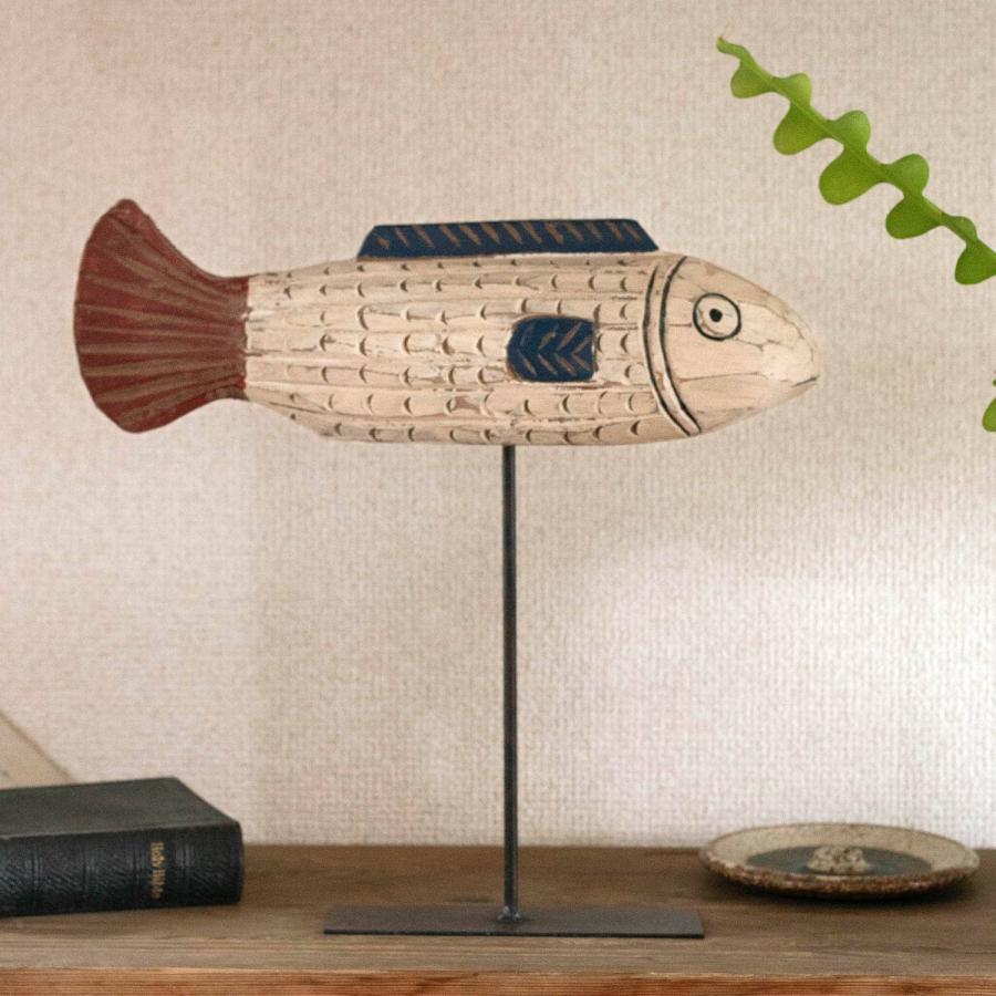 木製 オブジェ BATELA バテラ African Fish small アフリカンフィッシュ スモール ウッドカービング スペイン バテラ社 フレンチヴィンテージ | 
