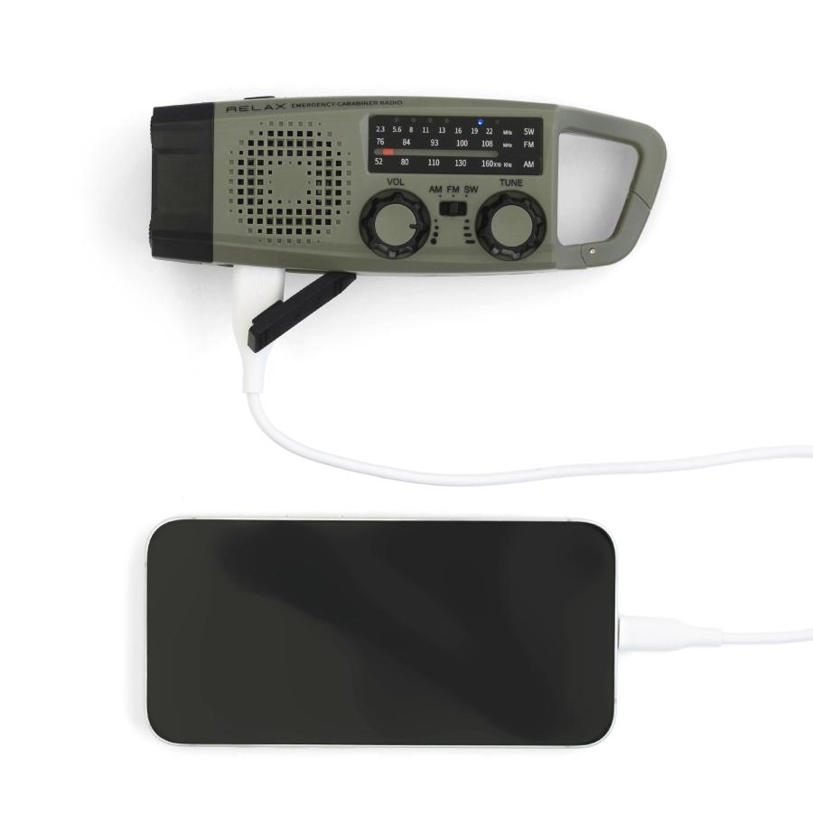 防災ラジオ RELAX リラックス エマージェンシー カラビナラジオ 多機能防災カラビナラジオ  懐中電灯 防災グッズ 災害グッズ ポータブルラジオ | RELAX | 06