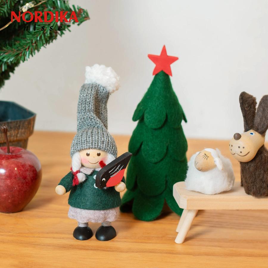 【2025年新作】NORDIKA nisse ノルディカ ニッセ 人形 小鳥と話す女の子 Nordic Forest ノルディック フォレスト サンタ クリスマス オブジェ NRD120853 ギフト | 