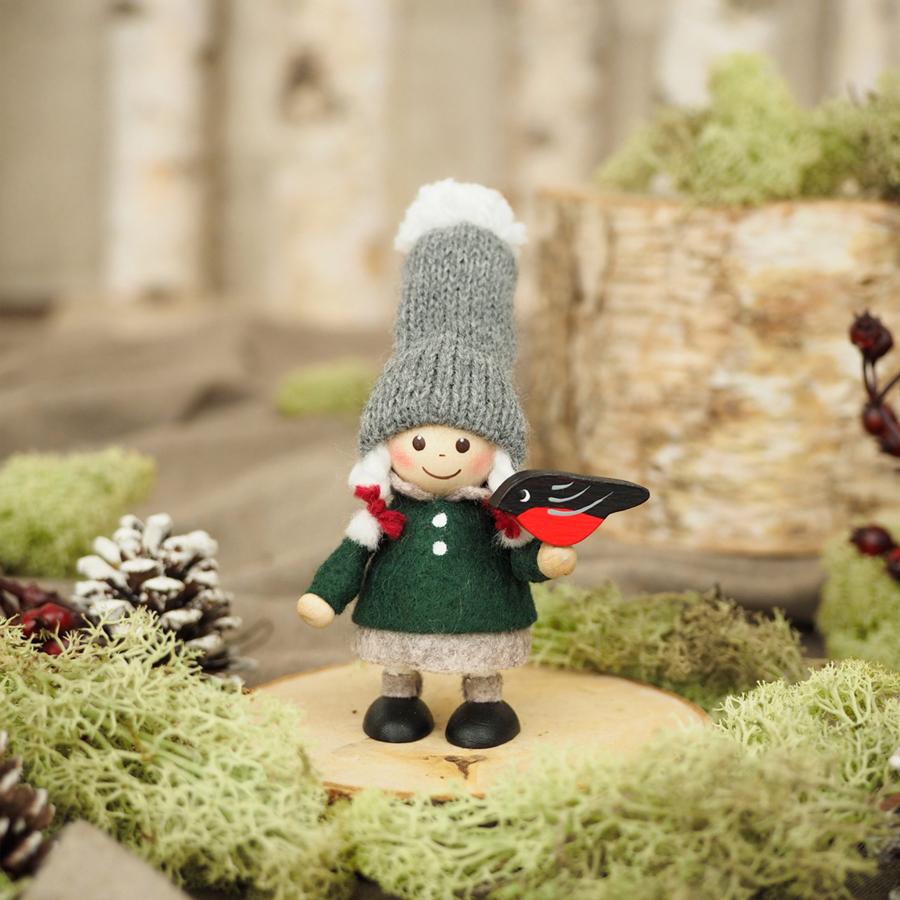 【2025年新作】NORDIKA nisse ノルディカ ニッセ 人形 小鳥と話す女の子 Nordic Forest ノルディック フォレスト サンタ クリスマス オブジェ NRD120853 ギフト |  | 07