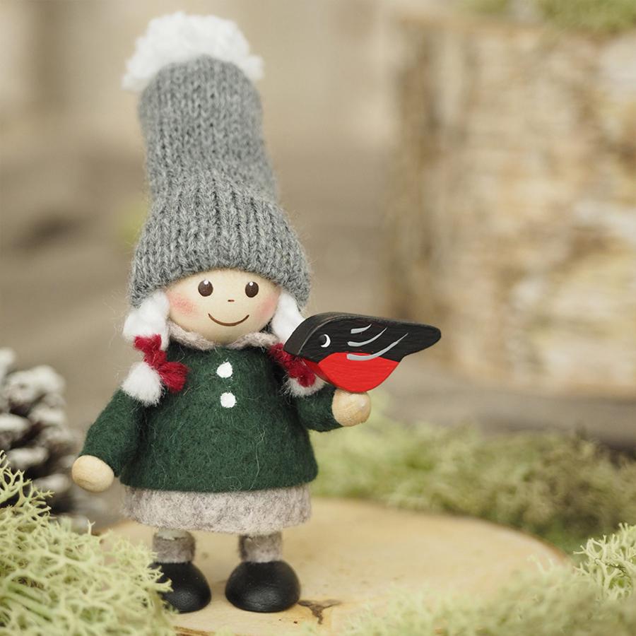 【2025年新作】NORDIKA nisse ノルディカ ニッセ 人形 小鳥と話す女の子 Nordic Forest ノルディック フォレスト サンタ クリスマス オブジェ NRD120853 ギフト |  | 08