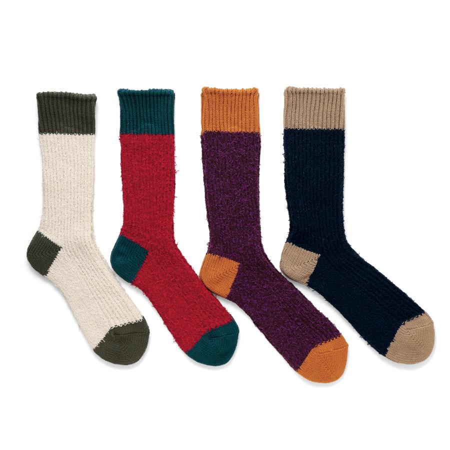 靴下 メンズ レディース ショウワタベ SHOWATABE Textured Multi-Color Cotton Socks テクスチャーマルチカラーコットンソックス 秋冬 ギフト | decka Quality socks | 08