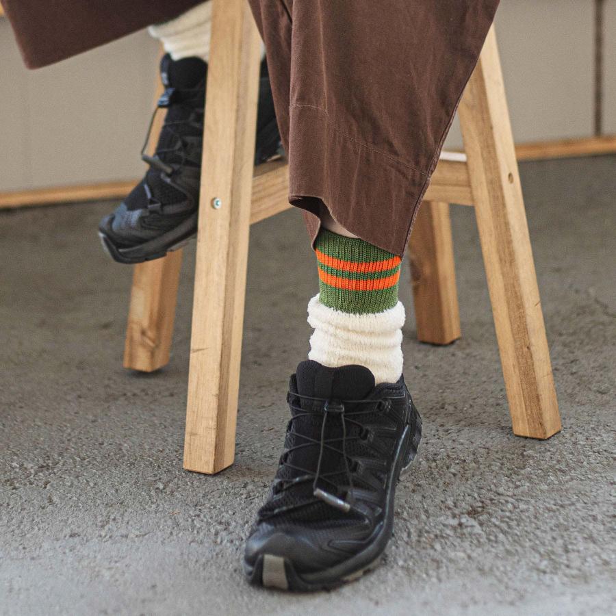 靴下 レディース あったか SHOWATABE ショウワタベ Alpaca Boucle Socks Stripes アルパカブークレソックス ストライプ 秋冬 冷え対策 暖かい ギフト | decka Quality socks