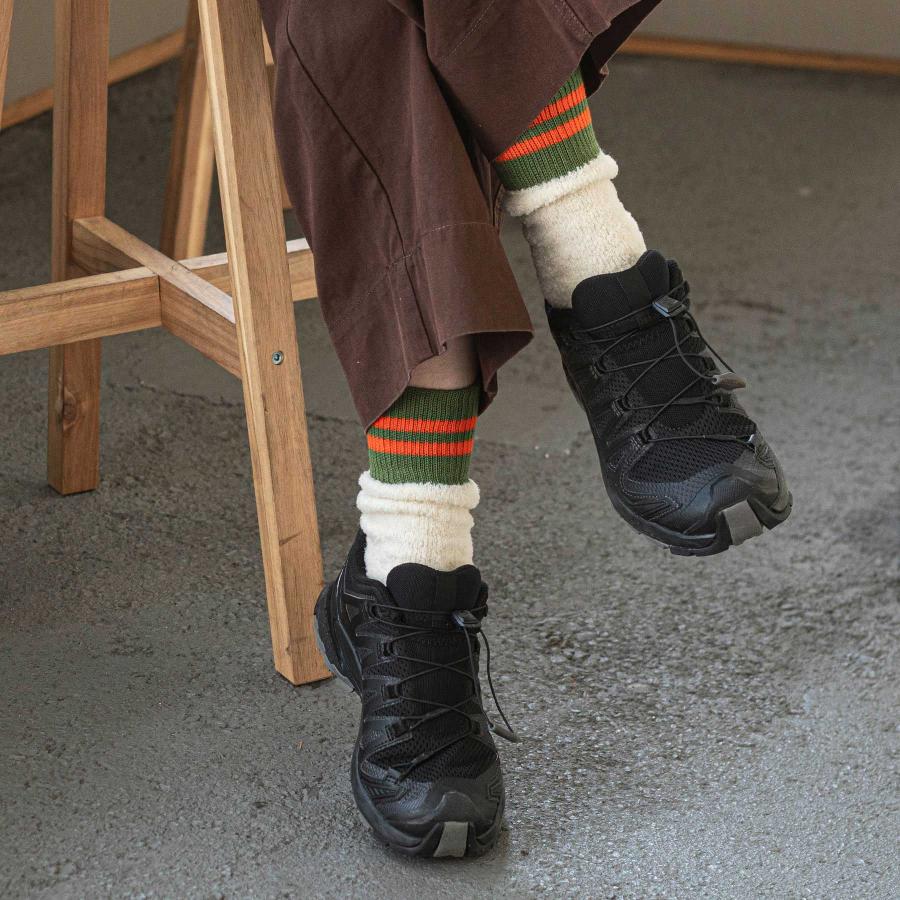 靴下 レディース あったか SHOWATABE ショウワタベ Alpaca Boucle Socks Stripes アルパカブークレソックス ストライプ 秋冬 冷え対策 暖かい ギフト | decka Quality socks | 10