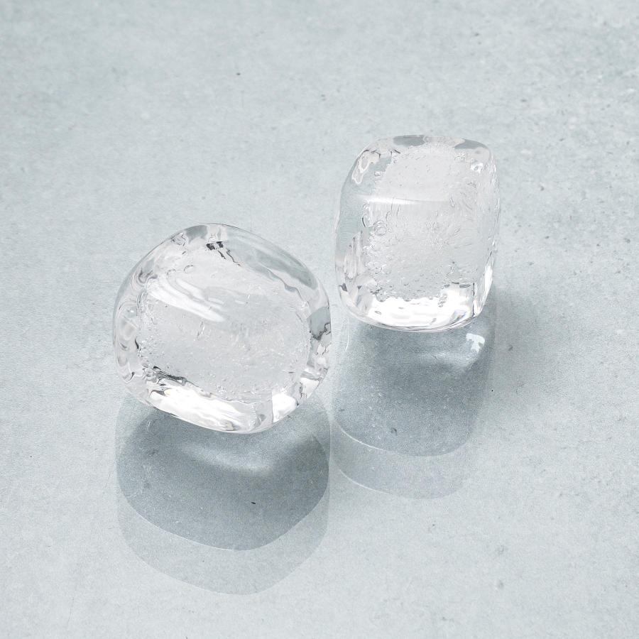 ペーパーウェイト Snow Cube スノーキューブ 船山理也子 ガラス 一点物 置物 オブジェ | 