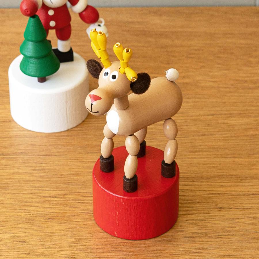 木製 プッシュトイ トナカイ DETOA WOODEN PUSH UP TOY REINDEER