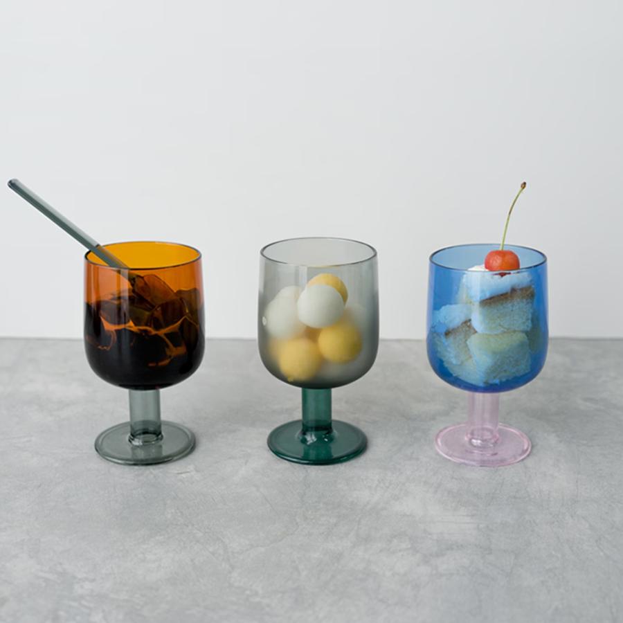 amabro アマブロ TWO TONE WINE GLASS - limited color  ツートーン ワイングラス ステム付き ショートステム 200ml 食洗機対応 スタッキング | amabro