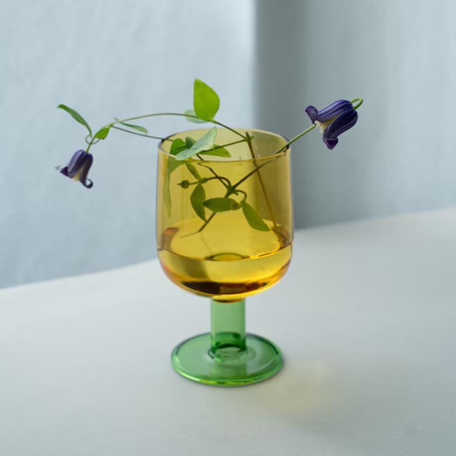 amabro アマブロ TWO TONE WINE GLASS - limited color  ツートーン ワイングラス ステム付き ショートステム 200ml 食洗機対応 スタッキング | amabro | 09