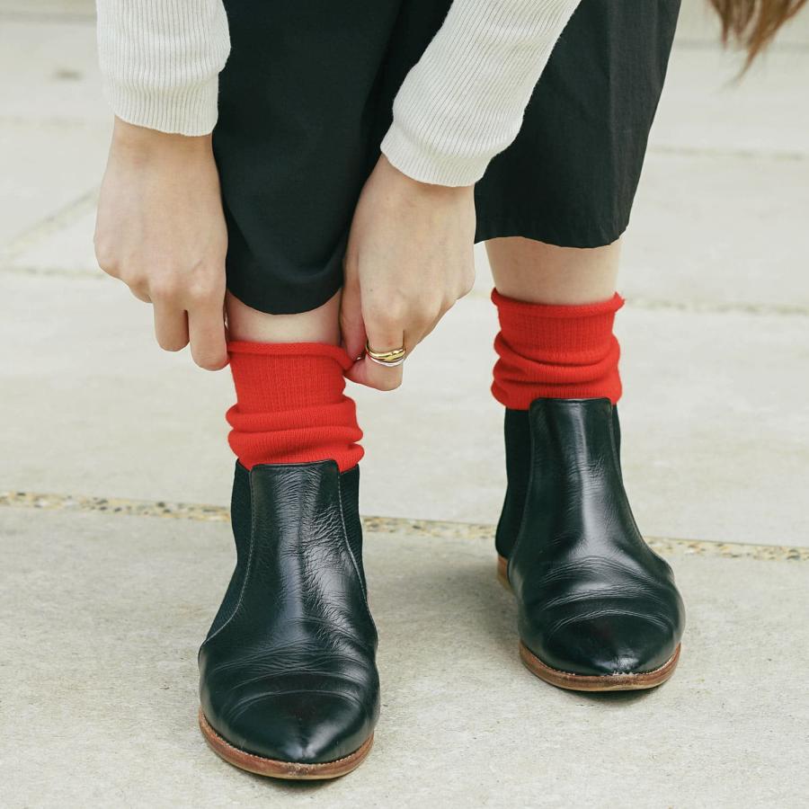 足袋ソックス 22.0-24.5cm 靴下 日本製 メリノウールソックス M レディース ソックス 女性 おしゃれ 無地 シンプル 防臭 あたたかい 暖かい カジュアル 黒 | HIGHTIDE | 19