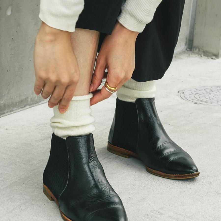 足袋ソックス 22.0-24.5cm 靴下 日本製 メリノウールソックス M レディース ソックス 女性 おしゃれ 無地 シンプル 防臭 あたたかい 暖かい カジュアル 黒 | HIGHTIDE | 16