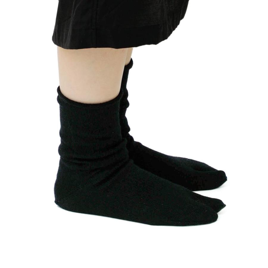 足袋ソックス 25.0-27.5cm 靴下 日本製 メリノウールソックス L  ソックス メンズ おしゃれ 無地 シンプル 防臭 あたたかい 暖かい カジュアル 黒 | HIGHTIDE | 16