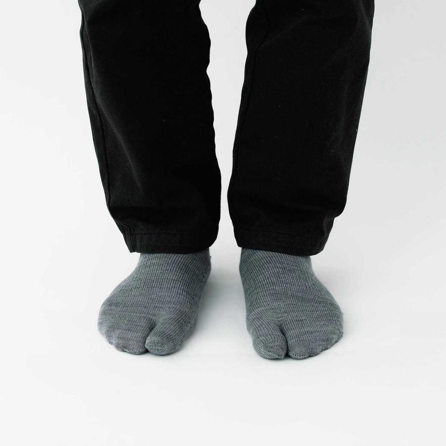 足袋ソックス 25.0-27.5cm 靴下 日本製 メリノウールソックス L  ソックス メンズ おしゃれ 無地 シンプル 防臭 あたたかい 暖かい カジュアル 黒 | HIGHTIDE | 12