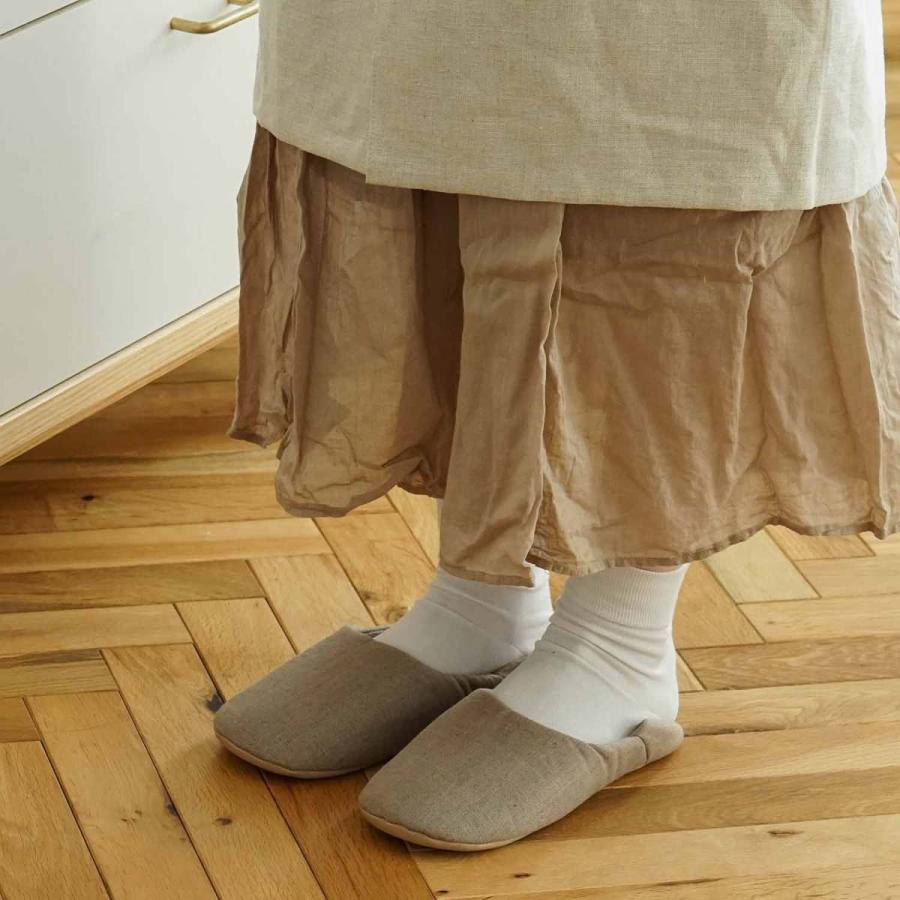 スリッパ のこり染 ルームシューズ M ルームシューズ オンラインショップ限定 レディース 室内 サンダル バブーシュ | HIGHTIDE