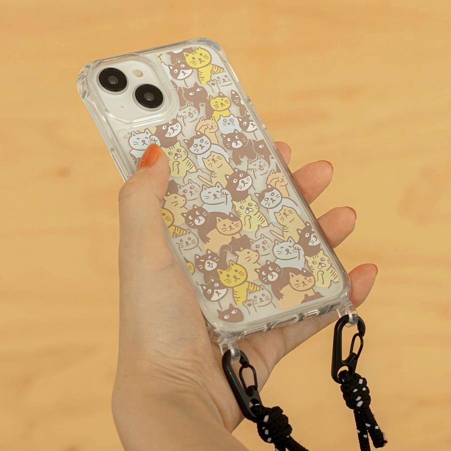 iPhone13ケース ショルダー ニューレトロ スマホケース スマートフォンケース 携帯ケース スマホショルダー ストラップ クリア 透明 ソフト 可愛い | HIGHTIDE | 16