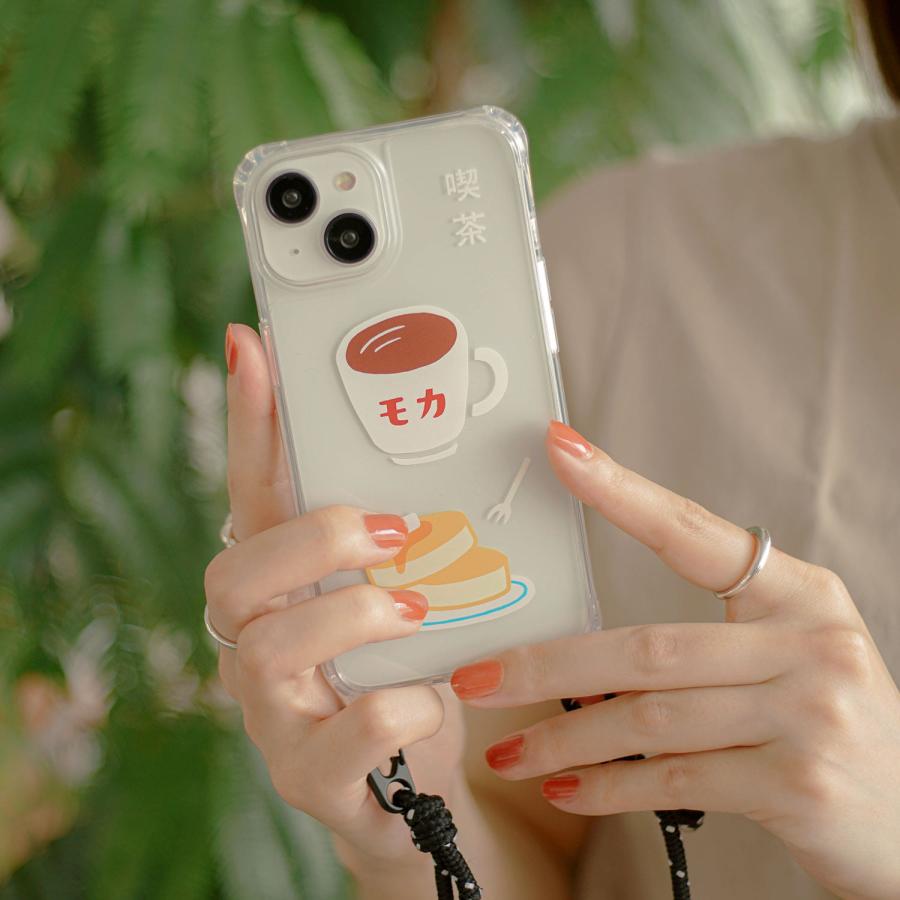iPhone14ケース ショルダー ニューレトロ スマホケース スマートフォンケース 携帯ケース スマホショルダー ストラップ クリア 透明 ソフト 可愛い | HIGHTIDE | 15
