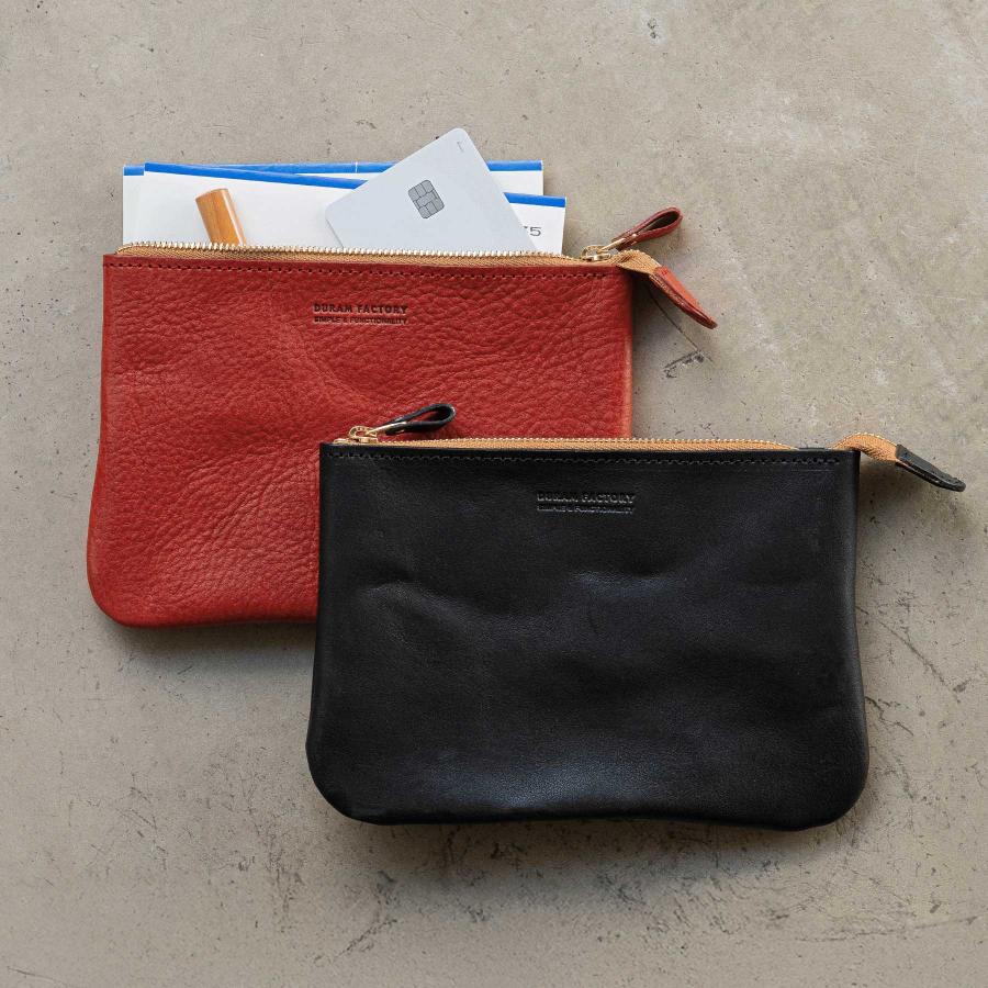 レザー ポーチ 本革 DURAM ドゥラム ファスナーポーチA6 24033 ジッパー 通帳ケース パスポートケース 化粧 メイクポーチ ペンケース | DURAM FACTORY | 10