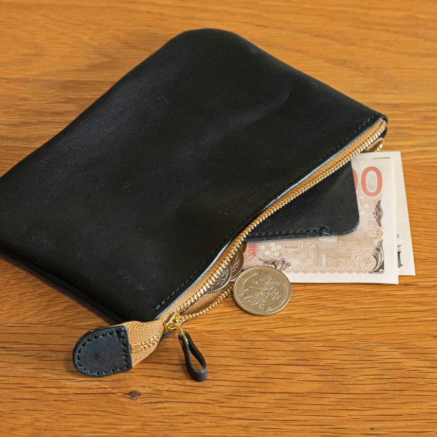 レザー ポーチ 本革 DURAM ドゥラム ファスナーポーチA6 24033 ジッパー 通帳ケース パスポートケース 化粧 メイクポーチ ペンケース | DURAM FACTORY | 12