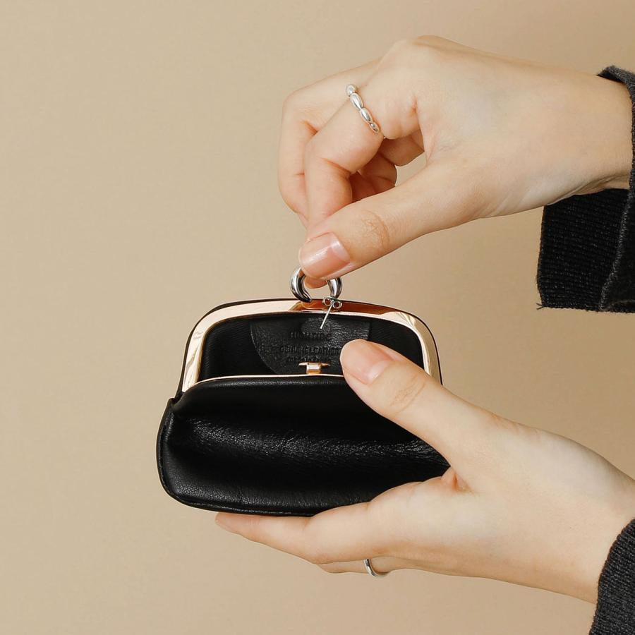 コインケース レザーがま口ポーチ (S) アクセサリー キー 印鑑 イヤホン リップ 収納 革 旅行 トラベル | HIGHTIDE | 13