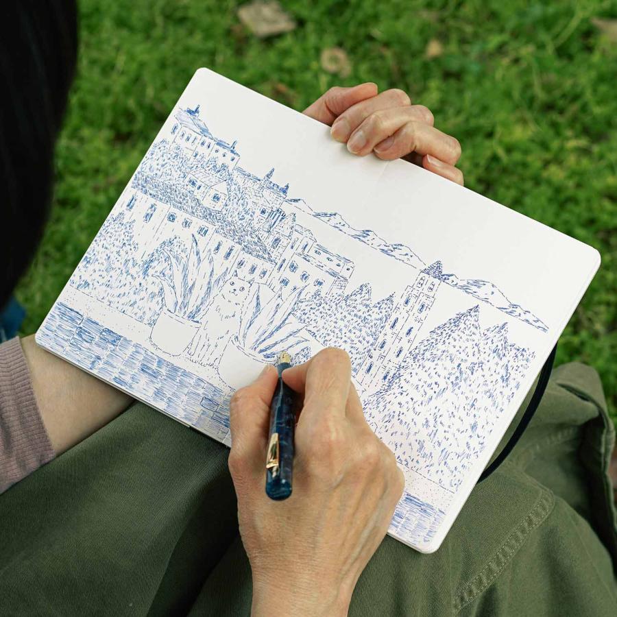 スケッチブック attache アタシェ 水平開きスケッチブック B6 無地 30枚 B5 画用紙 水彩画 イラスト 絵 アクリル画 ペン画 デッサン 子供 子ども | HIGHTIDE | 09