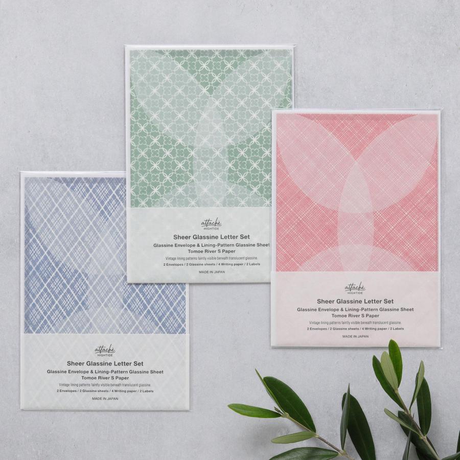 attache アタシェ シアーグラシンレターセット 便せん 便箋 手紙 横書き | HIGHTIDE | 12