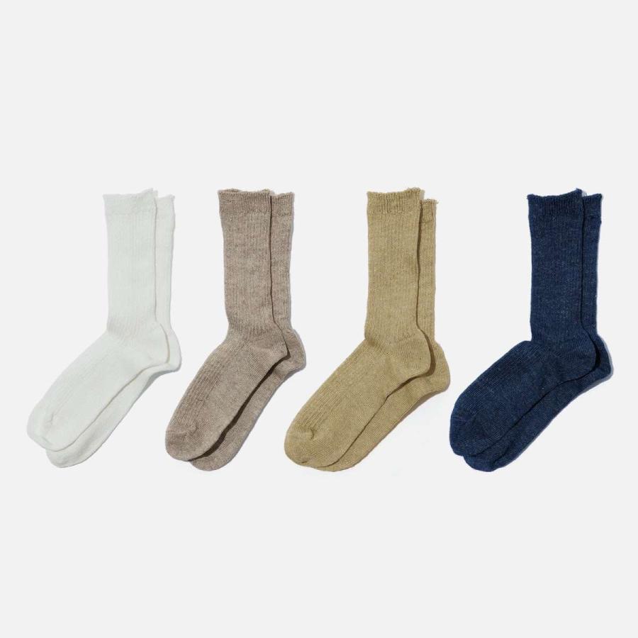 靴下 レディース OBSCURE SOCKS W - MUSA オブスキュアソックス ムサ 麻 ソックス リネン クルーソックス クルー丈 ミドル丈 ハイソックス | HIGHTIDE | 11